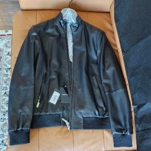 EMPORIO ARMANI BLOUSON JACKET MAN CLG 599768472124 BLACK LEATHER